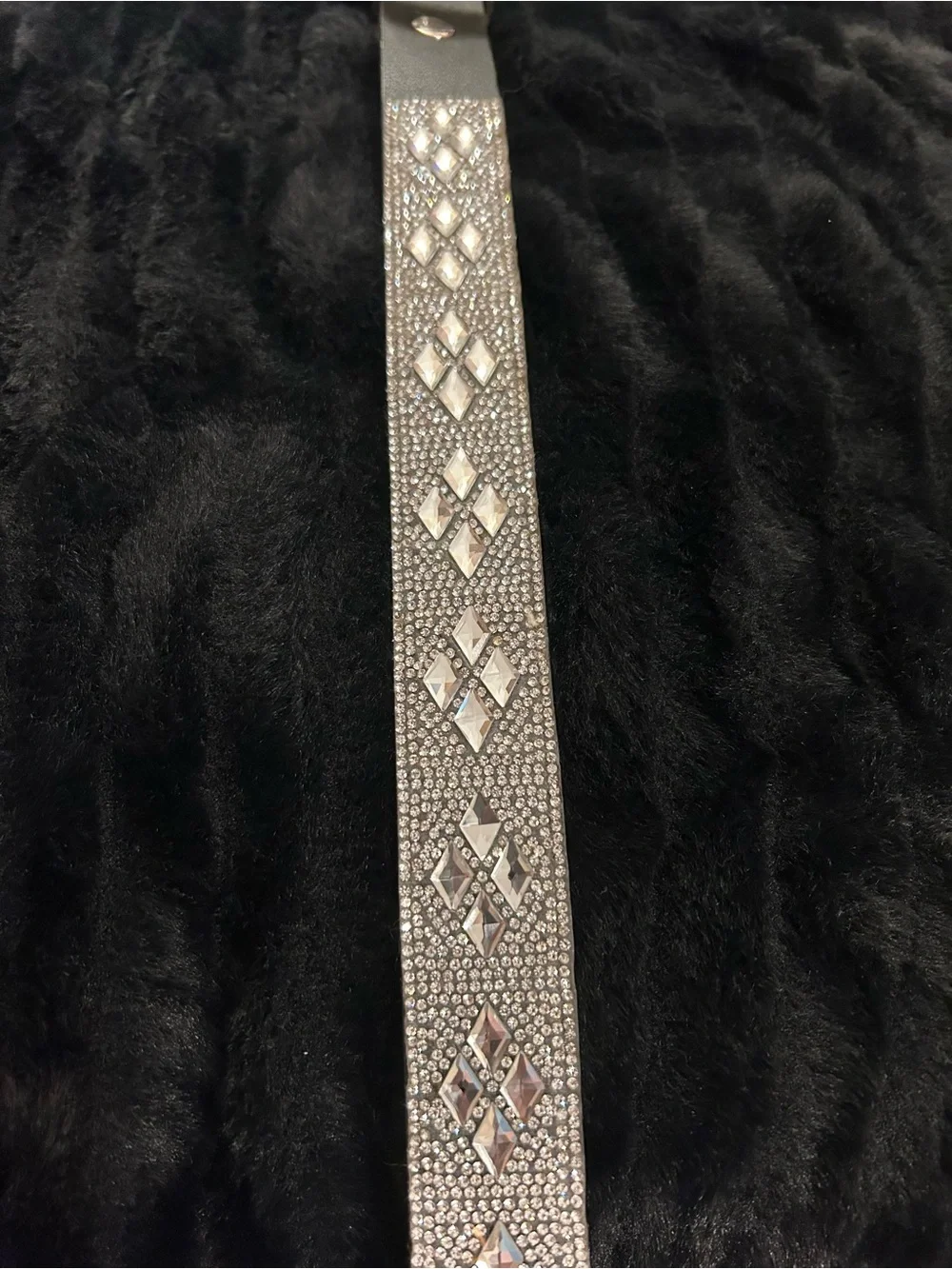 Genuine Leather Rhinestone Embellished Studded Women’s Belt Size Large